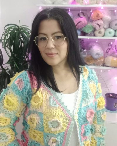 cardigan buquê croche
